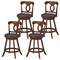4 Pcs Swivel Bar Stools 24 Inch Counter Height Bar Chairs W/ Ergonomic Backrest Espresso